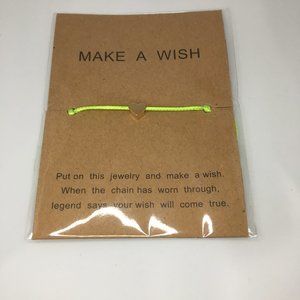 NEW Yellow MAKE A WISH Gold Heart Adjustable Bracelet